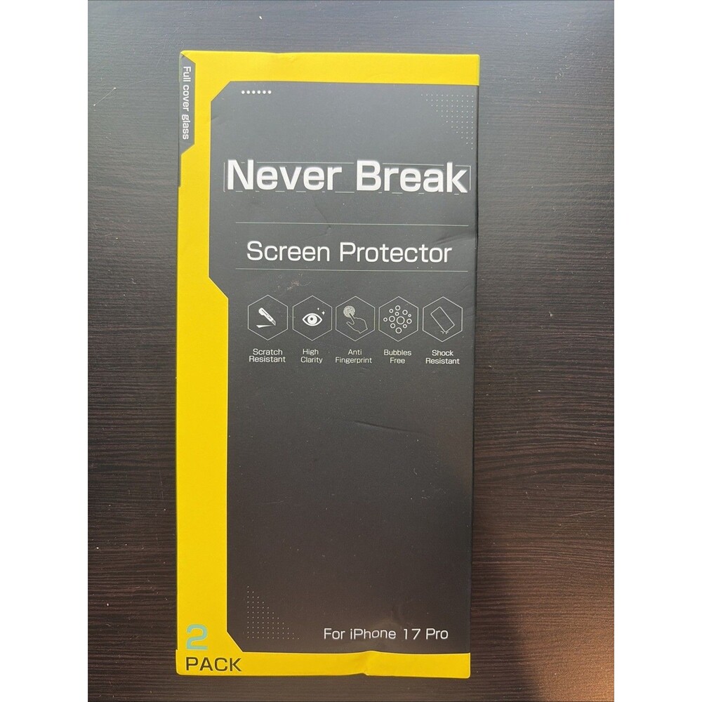 Never Break Screen Protector For Iphone 17 Pro 2 Pack
